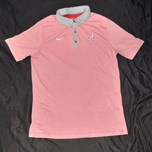 Nike XL Red Gray Alabama Dri Fit Polo Collar Shirt
